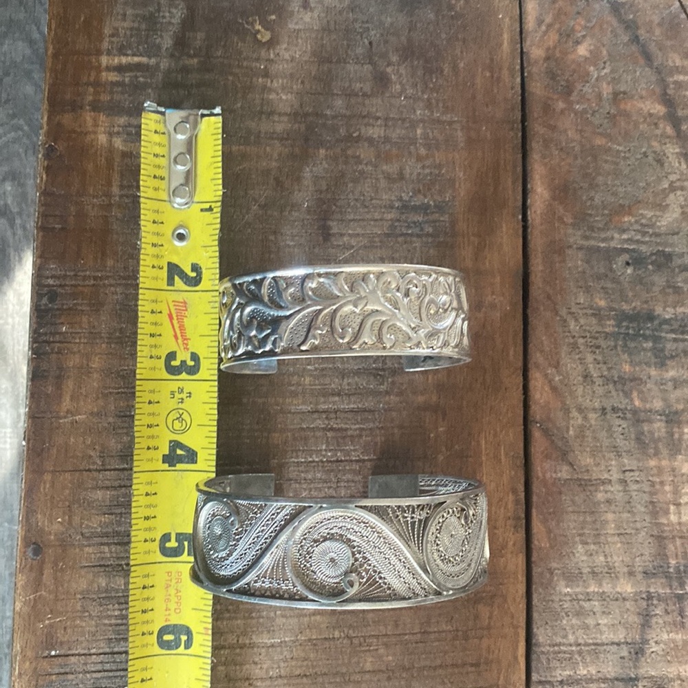 Two Sterling Silver Cuff Bracelets - image 5